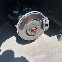 Brake rotor and caliper during repair